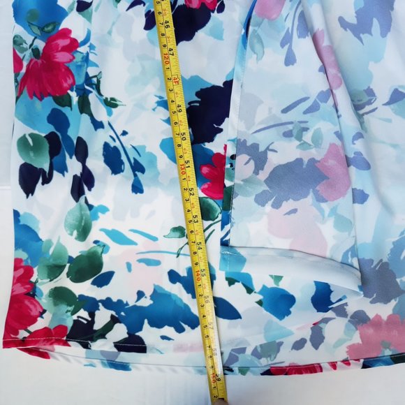 Adelyn Rae White Floral Maxi Dress Flutter Sleeves - Picture 10 of 13